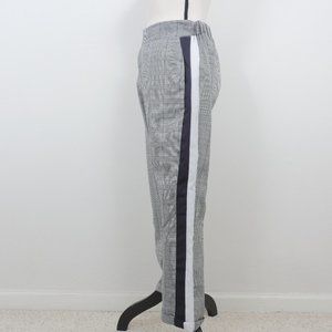SAHARA Plaid Black White Side Stripe Elastic Waist Work Wear Size 30 Waist Pants